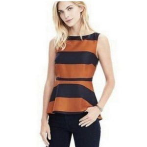 Banana Republic Navy and Copper Peplum Top - Size 2